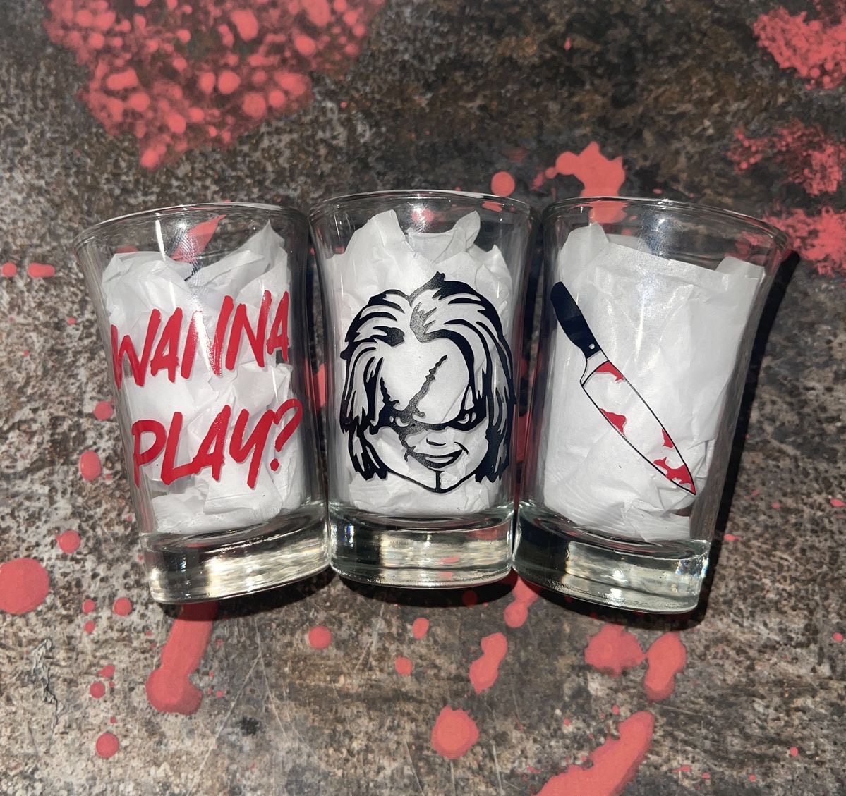 Custom shot glasses Halloween mockup